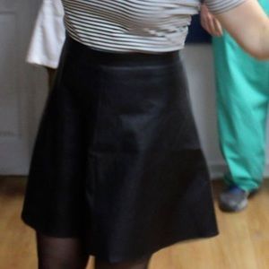 High Waisted Leather Skirt